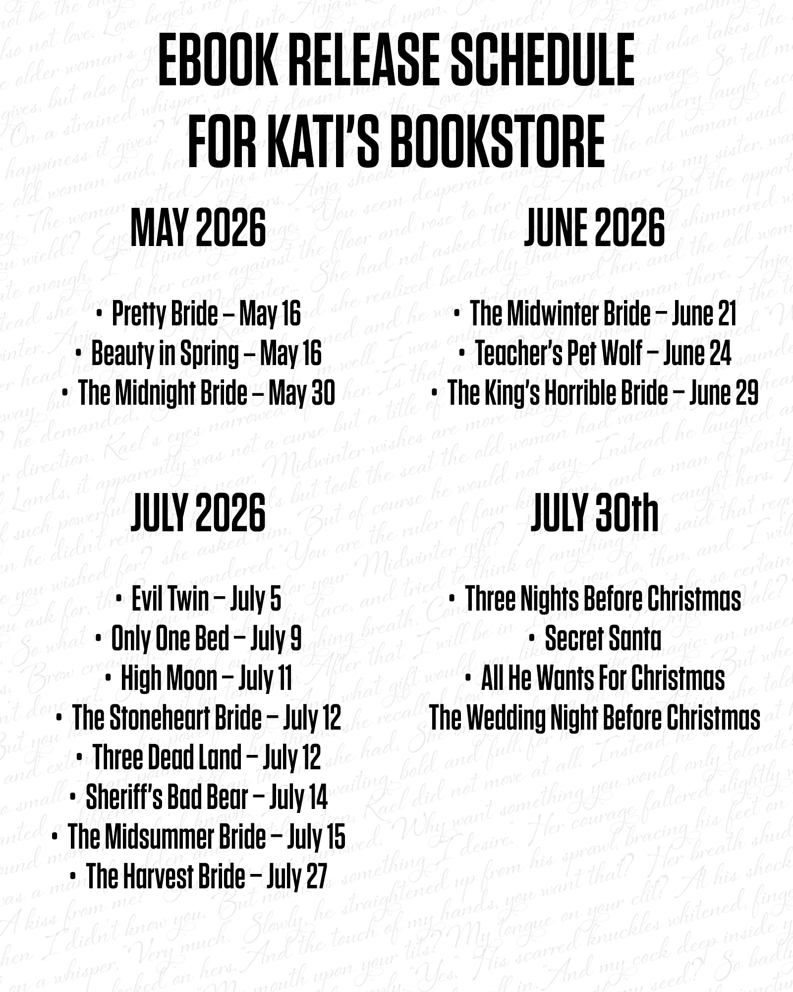 Release Schedule